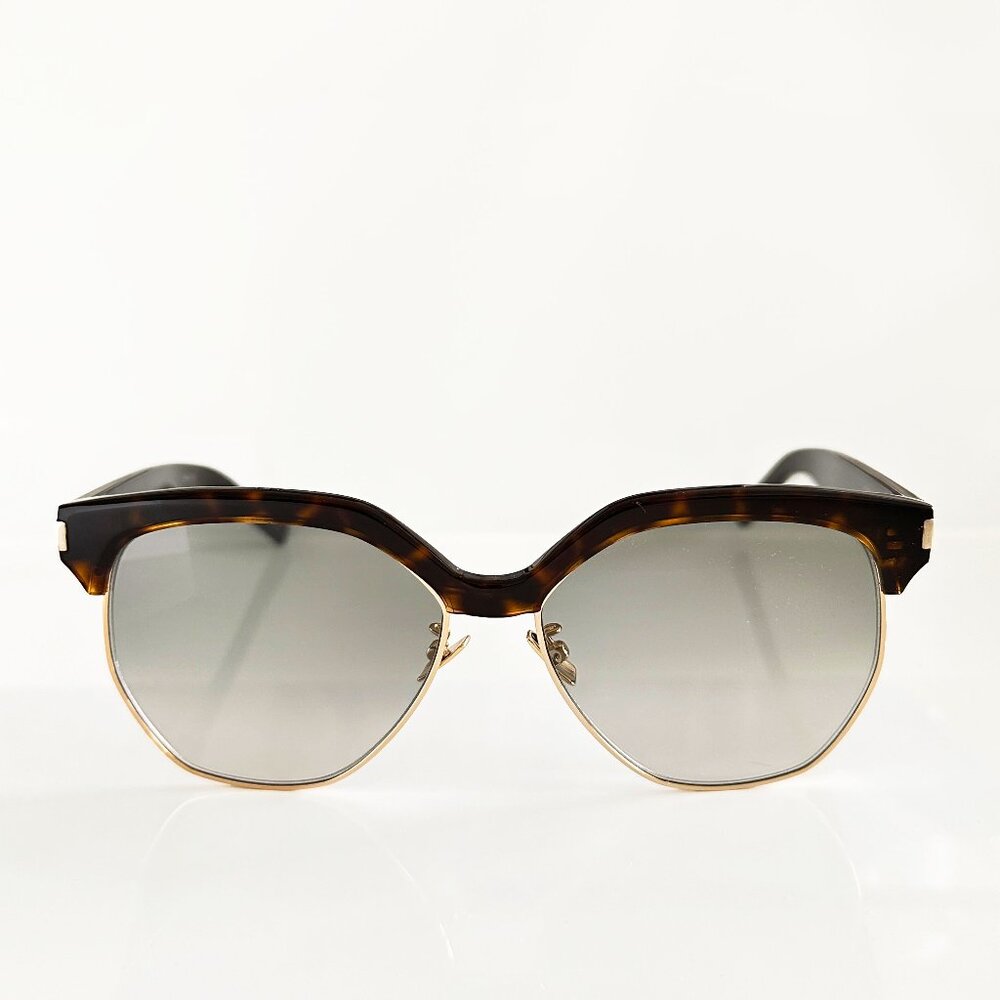 Saint Laurent Sunglasses Tortoise Shell SL408 003 Clubmaster Brown Grey Lens
